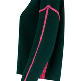 Jersey SUGARHILL Rozalia Jade Green Pink Trim — vista frontal del producto
