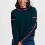 Jersey SUGARHILL Rozalia Jade Green Pink Trim — vista 2