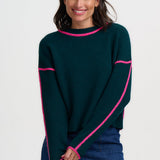 Jersey SUGARHILL Rozalia Jade Green Pink Trim — vista 2