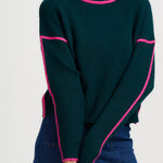 Jersey SUGARHILL Rozalia Jade Green Pink Trim — vista 3