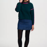 Jersey SUGARHILL Rozalia Jade Green Pink Trim — vista 4