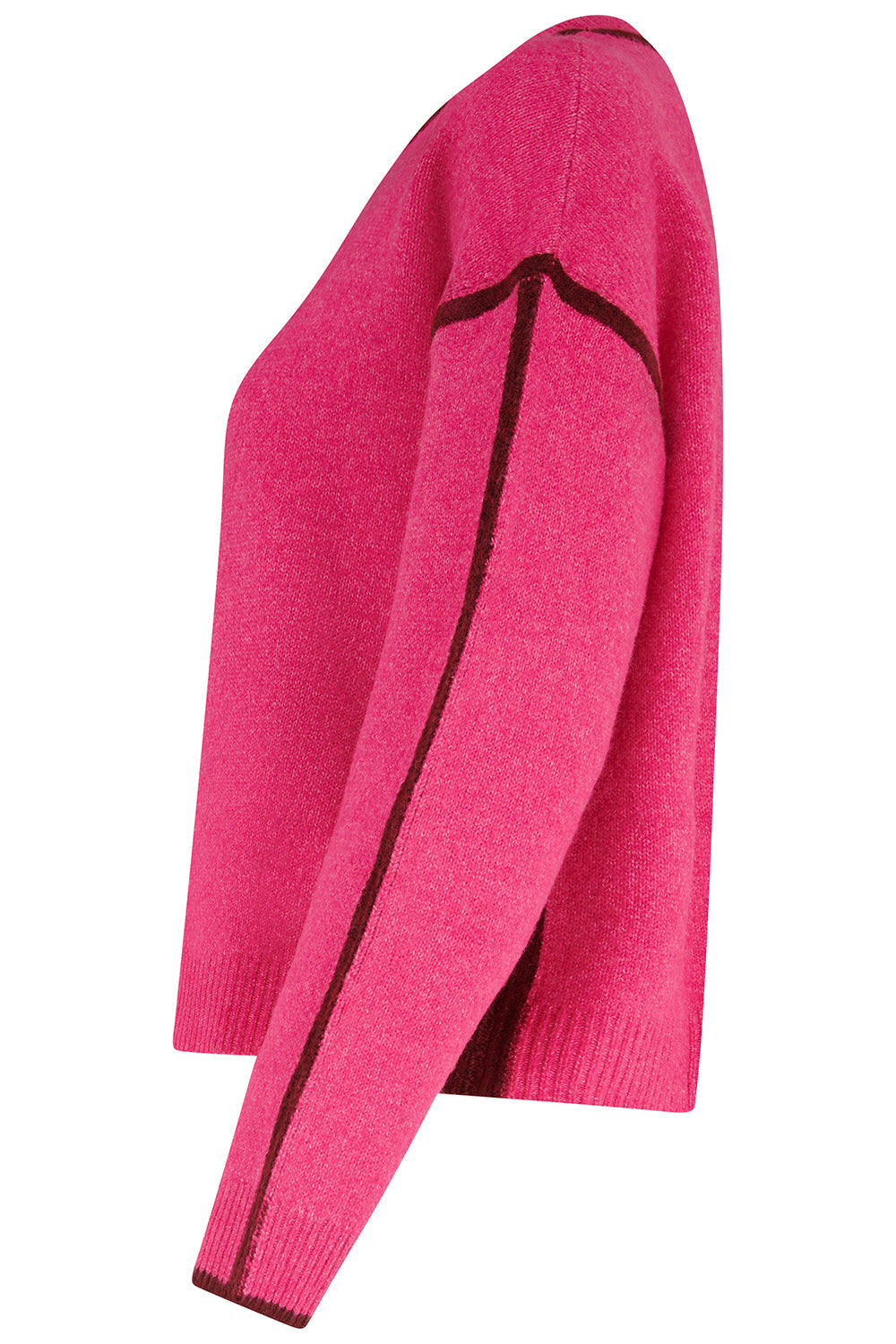 Jersey SUGARHILL Rozalia Pink Burgundy Trim — vista frontal del producto