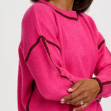 Jersey SUGARHILL Rozalia Pink Burgundy Trim — vista 3