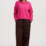 Jersey SUGARHILL Rozalia Pink Burgundy Trim — vista 7