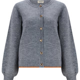 Cárdigan SUGARHILL Glinda Grey Gold Hearts — vista frontal del producto
