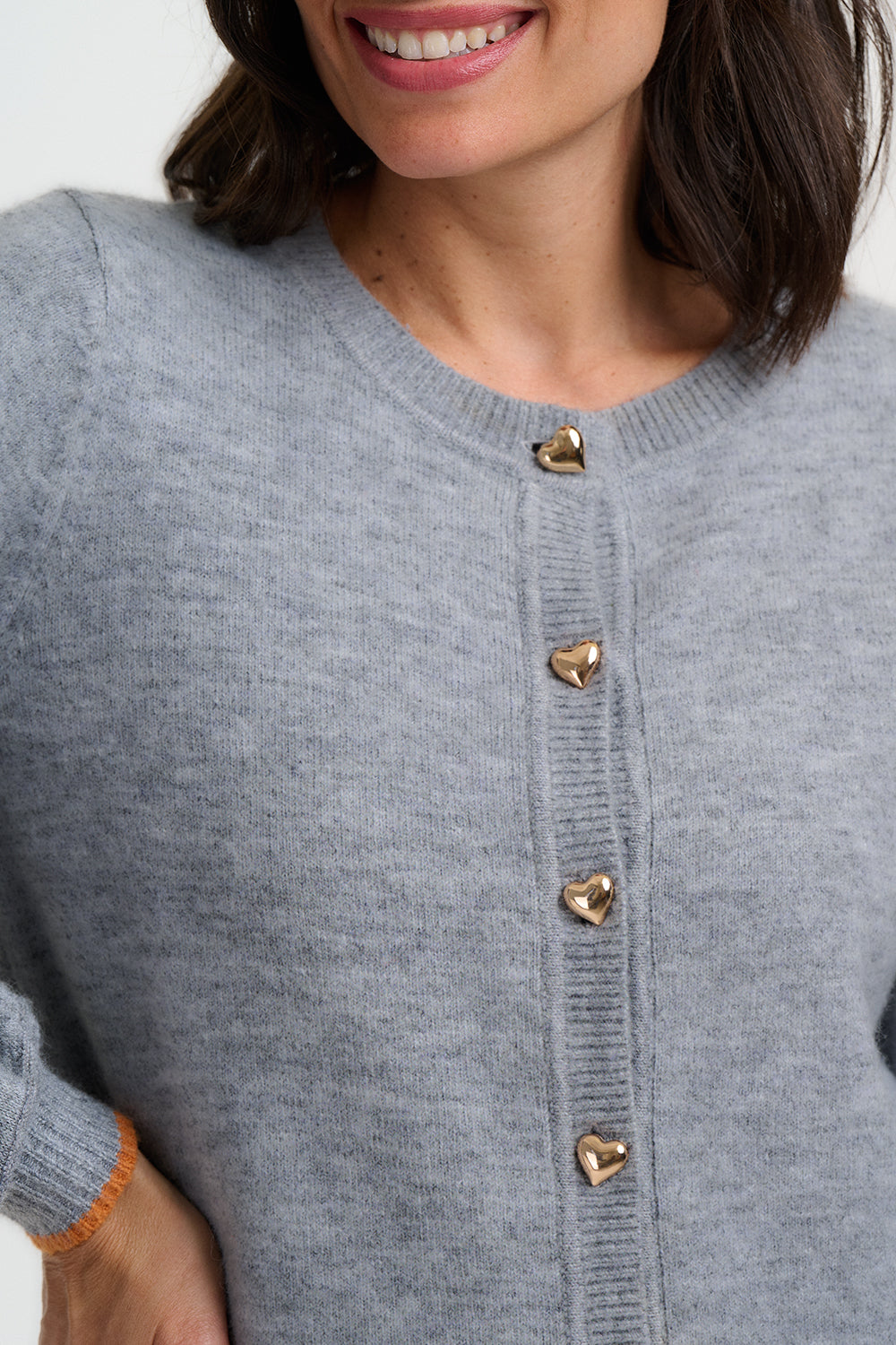 Cárdigan SUGARHILL Glinda Grey Gold Hearts — vista 4