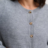 Cárdigan SUGARHILL Glinda Grey Gold Hearts — vista 4