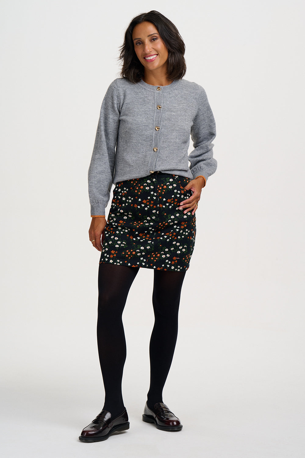 Cárdigan SUGARHILL Glinda Grey Gold Hearts — vista 7