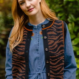 Chaleco de punto SUGARHILL Natalie Brown Black Tiger — vista 2