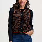 Chaleco de punto SUGARHILL Natalie Brown Black Tiger — vista 3