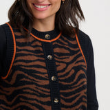 Chaleco de punto SUGARHILL Natalie Brown Black Tiger — vista 4