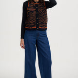 Chaleco de punto SUGARHILL Natalie Brown Black Tiger — vista 5