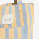 Bolso Tote YERSE Loyalty Rayas Amarillo y Azul