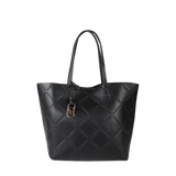 Bolso LOLA CASADEMUNT Shopper Monograma Rombos con Logo Negro