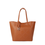 Bolso LOLA CASADEMUNT Shopper Monograma Rombos con Logo Marrón