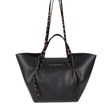 Bolso LOLA CASADEMUNT Shopper  con Detalles Animal print Negro