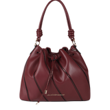 Bolso LOLA CASADEMUNT Judas Piezas y Detalles en Efecto Piel Serpiente Burdeos