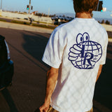 Camiseta LAST RESORT AB Atlas Monogram White Reflex Blue