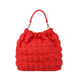 LOLA CASADEMUNT Shopper Bag Red Pleated Effect 