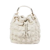 LOLA CASADEMUNT Ecru Pleated Effect Crossbody Bag 