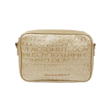 LOLA CASADEMUNT Monogram Crossbody Bag with Gold Leather Effect 