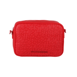 LOLA CASADEMUNT Monogram Crossbody Bag in Red Leather Effect 