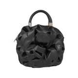 Bolso LOLA CASADEMUNT Flor Efecto Piel Negro