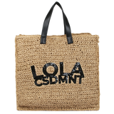 Bolso LOLA CASADEMUNT Rafia Logo Brillante