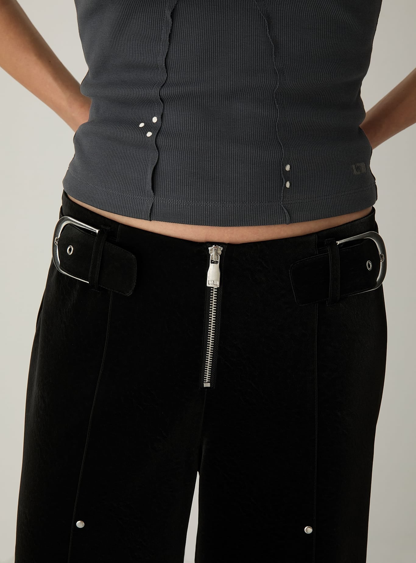 Pantalones LAAGAM Kaori Textured Black