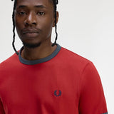 Camiseta FRED PERRY Ringer M3519 Y35 Granate