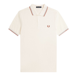Polo FRED PERRY M3600 Crudo Claro / Azul Plateado / Canela