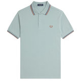 FRED PERRY M3600 Polo Silver Blue / Tennis Blue / Tan 