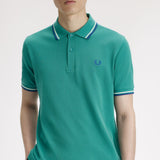 Polo FRED PERRY M3600 Verde Menta Intenso / Blanco Nieve / Eclipse Soho