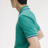 Polo FRED PERRY M3600 Verde Menta Intenso / Blanco Nieve / Eclipse Soho