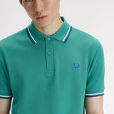 Polo FRED PERRY M3600 Verde Menta Intenso / Blanco Nieve / Eclipse Soho