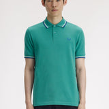 Polo FRED PERRY M3600 Verde Menta Intenso / Blanco Nieve / Eclipse Soho