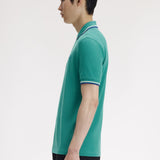 Polo FRED PERRY M3600 Verde Menta Intenso / Blanco Nieve / Eclipse Soho