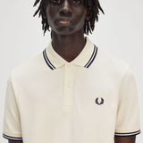 FRED PERRY M3600 Poloshirt Ecru / Tennisblau / Tennisblau 