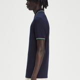 Polo FRED PERRY M3600 Carbono Oscuro / Crudo Claro / Verde Etiqueta