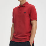 FRED PERRY M6000 Polo Shirt Tan Red / Navy Blue