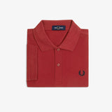 FRED PERRY M6000 Polo Shirt Tan Red / Navy Blue