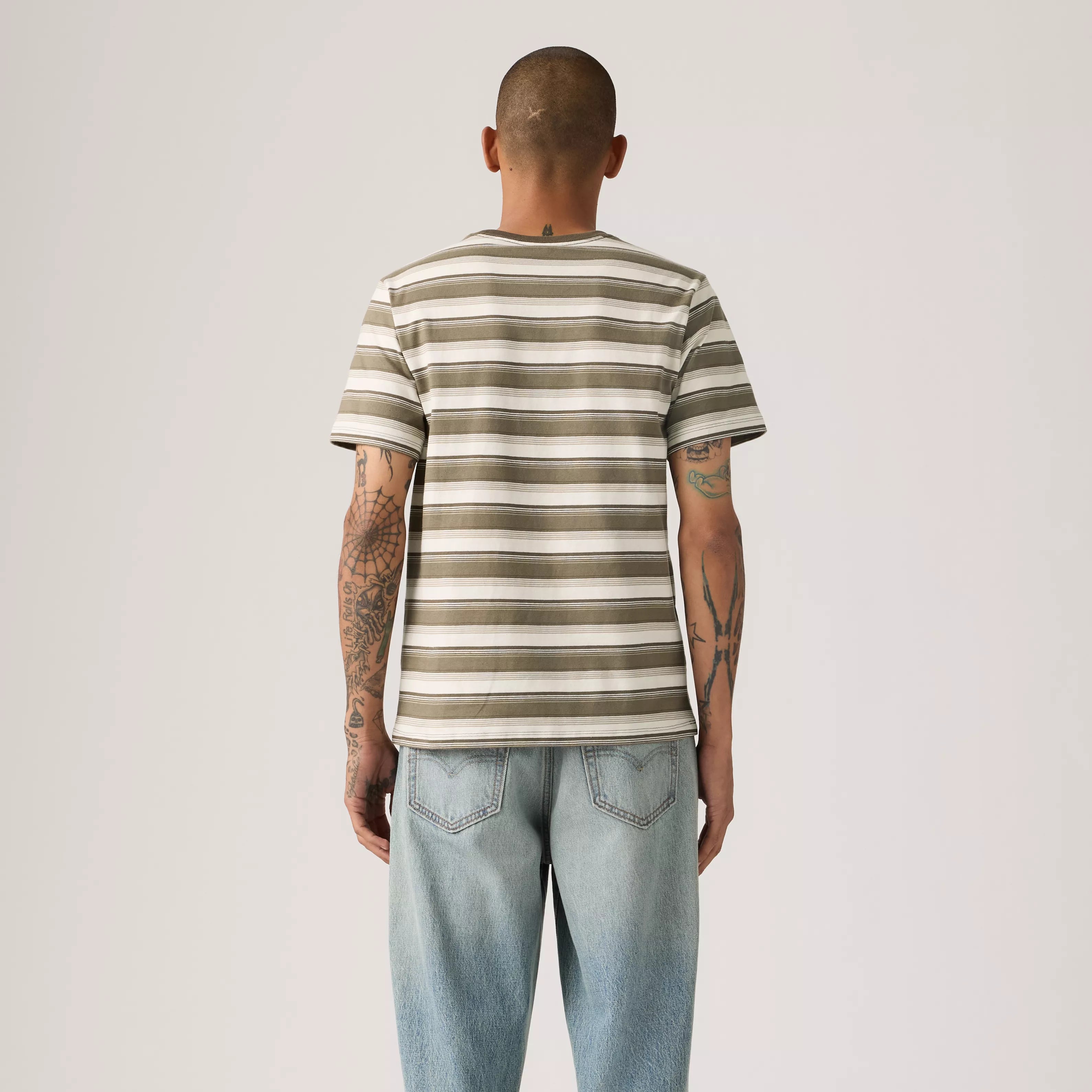 Camiseta LEVI'S® Original Housemark Jen Stripe Maitake Brown - ECRU