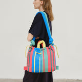 Bolso Mochila ÖLEND Ona Soft Cotton Colorful Stripes