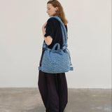 ÖLEND Ona Cotton Soft Bag Navy Stripes Backpack Bag 