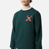 BLUE BANANA – Klassisches grünes Sweatshirt mit Rundhalsausschnitt 