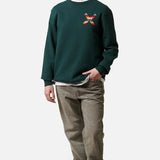 BLUE BANANA – Klassisches grünes Sweatshirt mit Rundhalsausschnitt 