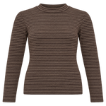 Blusa NÜMPH Lanis Black Coffee de rayas - flat frontal