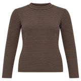 Blusa NÜMPH Lanis Black Coffee de rayas - flat frontal