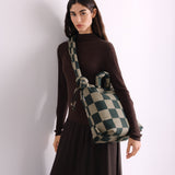 Bolso Mochila ÖLEND Ona Soft Bag Check Sage + Forest Green