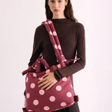 Bolso Mochila ÖLEND Ona Soft Bag Dots Pale Pink + Cherry Red